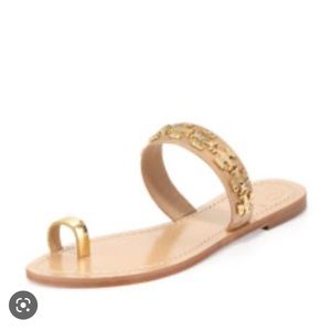 Tory Burch Val Patent Leather Toe Ring Sandal